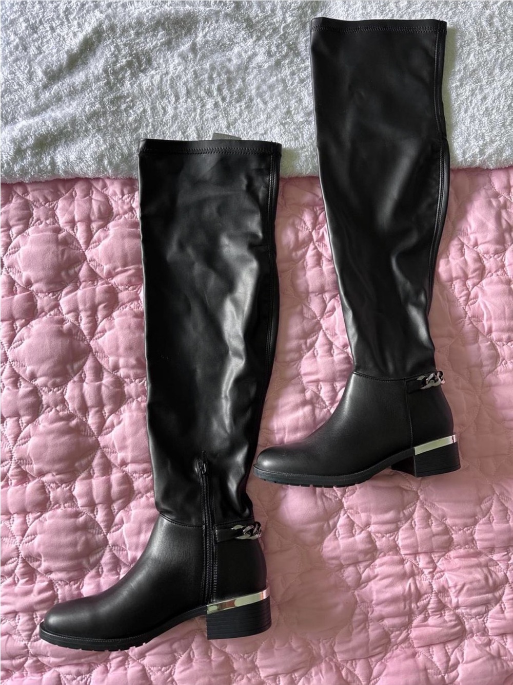 ANDREA FENZI Black Over-the-Knee Block Heel Boots